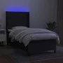 Box spring bed mattress and LED lights black fabric 80x200 cm by vidaXL, Beds and slatted bases - Ref: Foro24-3138271, Price:...