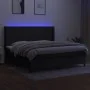 Boxspringbettmatratze und LED-Leuchten aus schwarzem Stoff 200x200 cm von vidaXL, Betten und Lattenroste - Ref: Foro24-313818...