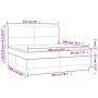 Cama box spring colchón y luces LED tela negro 200x200 cm de vidaXL, Camas y somieres - Ref: Foro24-3138183, Precio: 667,38 €...