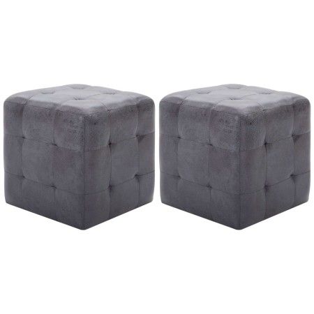 Pouf 2 units artificial suede gray 30x30x30 cm by vidaXL, Ottomans - Ref: Foro24-278383, Price: 85,29 €, Discount: %