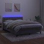 Cama box spring colchón y LED terciopelo gris claro 140x200 cm de vidaXL, Camas y somieres - Ref: Foro24-3134645, Precio: 467...