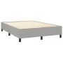 Boxspringbettmatratze und LED-Leuchten hellgrauer Stoff 140x190 cm von vidaXL, Betten und Lattenroste - Ref: Foro24-3138309, ...