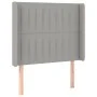Box spring bed mattress and LED lights light gray fabric 90x200 cm by vidaXL, Beds and slatted bases - Ref: Foro24-3139005, P...