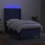 Cama box spring colchón y luces LED tela azul 90x200 cm de vidaXL, Camas y somieres - Ref: Foro24-3138451, Precio: 353,93 €, ...