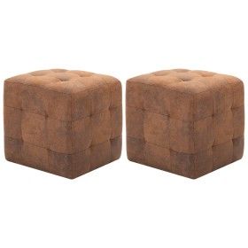 Pouf 2 units brown artificial suede leather 30x30x30 cm by vidaXL, Ottomans - Ref: Foro24-278382, Price: 92,75 €, Discount: %