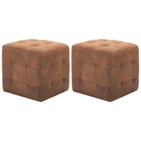 Pouf 2 Einheiten braunes Kunstleder 30x30x30 cm von vidaXL, Osmanen - Ref: Foro24-278382, Preis: 92,75 €, Rabatt: %