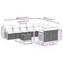 Set de sofás de jardín 10 pzas cojines ratán sintético negro