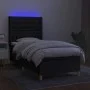 Box spring bed mattress and LED lights black fabric 90x190 cm by vidaXL, Beds and slatted bases - Ref: Foro24-3139079, Price:...