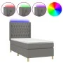 Box spring bed mattress and LED lights dark gray fabric 80x200 cm by vidaXL, Beds and slatted bases - Ref: Foro24-3139070, Pr...