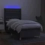 Box spring bed mattress and LED lights dark gray fabric 80x200 cm by vidaXL, Beds and slatted bases - Ref: Foro24-3139070, Pr...