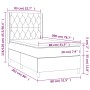 Boxspringbettmatratze und LED-Leuchten dunkelgrauer Stoff 80x200 cm von vidaXL, Betten und Lattenroste - Ref: Foro24-3139070,...