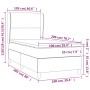 Boxspringbettmatratze und LED-Leuchten aus blauem Stoff 100x200 cm von vidaXL, Betten und Lattenroste - Ref: Foro24-3138139, ...
