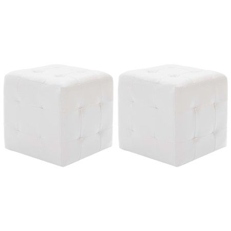 Pouf 2 Einheiten weißes Kunstleder 30x30x30 cm von vidaXL, Osmanen - Ref: Foro24-278389, Preis: 74,26 €, Rabatt: %