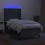 Box spring bed mattress and LED lights dark gray fabric 80x200 cm by vidaXL, Beds and slatted bases - Ref: Foro24-3138270, Pr...