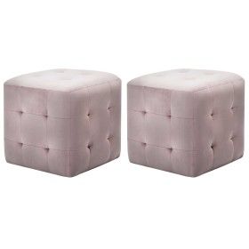 Pouf 2 units pink velvet 30x30x30 cm by vidaXL, Ottomans - Ref: Foro24-278388, Price: 85,29 €, Discount: %