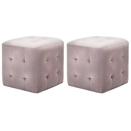 Puf 2 unidades terciopelo rosa 30x30x30 cm de vidaXL, Otomanas - Ref: Foro24-278388, Precio: 85,58 €, Descuento: %
