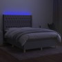 Cama box spring colchón y luces LED tela gris claro 140x200 cm de vidaXL, Camas y somieres - Ref: Foro24-3139117, Precio: 524...