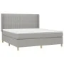 Box spring bed mattress and LED lights light gray fabric 180x200 cm by vidaXL, Beds and slatted bases - Ref: Foro24-3139053, ...