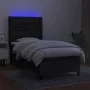 Boxspringbettmatratze und LED-Leuchten aus schwarzem Stoff 90x190 cm von vidaXL, Betten und Lattenroste - Ref: Foro24-3138519...