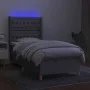 Cama box spring colchón y luces LED tela gris claro 90x190 cm de vidaXL, Camas y somieres - Ref: Foro24-3139077, Precio: 318,...