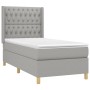 Box spring bed mattress and LED lights light gray fabric 90x190 cm by vidaXL, Beds and slatted bases - Ref: Foro24-3139077, P...