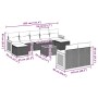 Set de sofás de jardín 10 pzas cojines ratán sintético negro