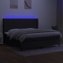 Box spring bed mattress and LED lights black fabric 200x200 cm by vidaXL, Beds and slatted bases - Ref: Foro24-3138343, Price...