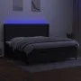 Box spring bed mattress and LED lights black fabric 200x200 cm by vidaXL, Beds and slatted bases - Ref: Foro24-3138343, Price...