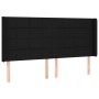 Box spring bed mattress and LED lights black fabric 200x200 cm by vidaXL, Beds and slatted bases - Ref: Foro24-3138343, Price...