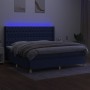 Box spring bed mattress and LED lights blue fabric 200x200 cm by vidaXL, Beds and slatted bases - Ref: Foro24-3139147, Price:...