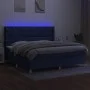 Cama box spring colchón y luces LED tela azul 200x200 cm de vidaXL, Camas y somieres - Ref: Foro24-3139147, Precio: 700,86 €,...