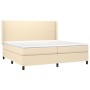 Boxspringbett-Matratze und LED-Leuchten, cremefarbener Stoff, 200 x 200 cm von vidaXL, Betten und Lattenroste - Ref: Foro24-3...