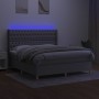 Cama box spring colchón y luces LED tela gris claro 160x200 cm de vidaXL, Camas y somieres - Ref: Foro24-3139125, Precio: 600...