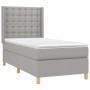 Box spring bed mattress and LED lights light gray fabric 90x200 cm by vidaXL, Beds and slatted bases - Ref: Foro24-3139165, P...