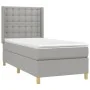 Box spring bed mattress and LED lights light gray fabric 90x200 cm by vidaXL, Beds and slatted bases - Ref: Foro24-3139165, P...