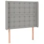 Box spring bed mattress and LED lights light gray fabric 90x200 cm by vidaXL, Beds and slatted bases - Ref: Foro24-3139165, P...