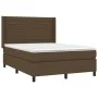 Boxspringbettmatratze LED-Leuchten dunkelbrauner Stoff 140x190 cm von vidaXL, Betten und Lattenroste - Ref: Foro24-3138392, P...