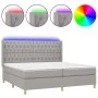 Boxspringbett mit Stoffmatratze und hellgrauer LED 200x200 cm von vidaXL, Betten und Lattenroste - Ref: Foro24-3139141, Preis...