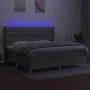 Boxspringbett mit Stoffmatratze und hellgrauer LED 200x200 cm von vidaXL, Betten und Lattenroste - Ref: Foro24-3139141, Preis...