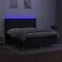 Box spring bed mattress and LED lights black fabric 180x200 cm by vidaXL, Beds and slatted bases - Ref: Foro24-3139215, Price...