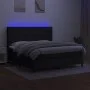 Box spring bed mattress and LED lights black fabric 180x200 cm by vidaXL, Beds and slatted bases - Ref: Foro24-3138655, Price...