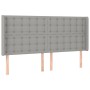 Box spring bed mattress and LED lights light gray fabric 180x200 cm by vidaXL, Beds and slatted bases - Ref: Foro24-3139213, ...