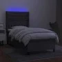 Box spring bed mattress and LED lights dark gray fabric 90x200 cm by vidaXL, Beds and slatted bases - Ref: Foro24-3138526, Pr...