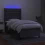 Cama box spring colchón y luces LED tela gris oscuro 90x200 cm de vidaXL, Camas y somieres - Ref: Foro24-3138526, Precio: 389...