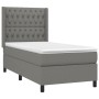 Cama box spring colchón y luces LED tela gris oscuro 90x200 cm de vidaXL, Camas y somieres - Ref: Foro24-3138526, Precio: 389...