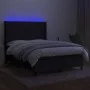Box spring bed mattress and LED lights black fabric 140x190 cm by vidaXL, Beds and slatted bases - Ref: Foro24-3138311, Price...