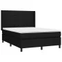 Box spring bed mattress and LED lights black fabric 140x190 cm by vidaXL, Beds and slatted bases - Ref: Foro24-3138311, Price...