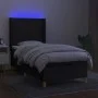 Box spring bed mattress and LED lights black fabric 100x200 cm by vidaXL, Beds and slatted bases - Ref: Foro24-3138695, Price...