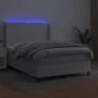 Boxspringbett mit Matratze und LED-weißem Kunstleder 140x190 cm von vidaXL, Betten und Lattenroste - Ref: Foro24-3139260, Pre...