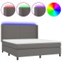Boxspringbett mit Matratze und LED-grauem Kunstleder 180x200 cm von vidaXL, Betten und Lattenroste - Ref: Foro24-3139281, Pre...